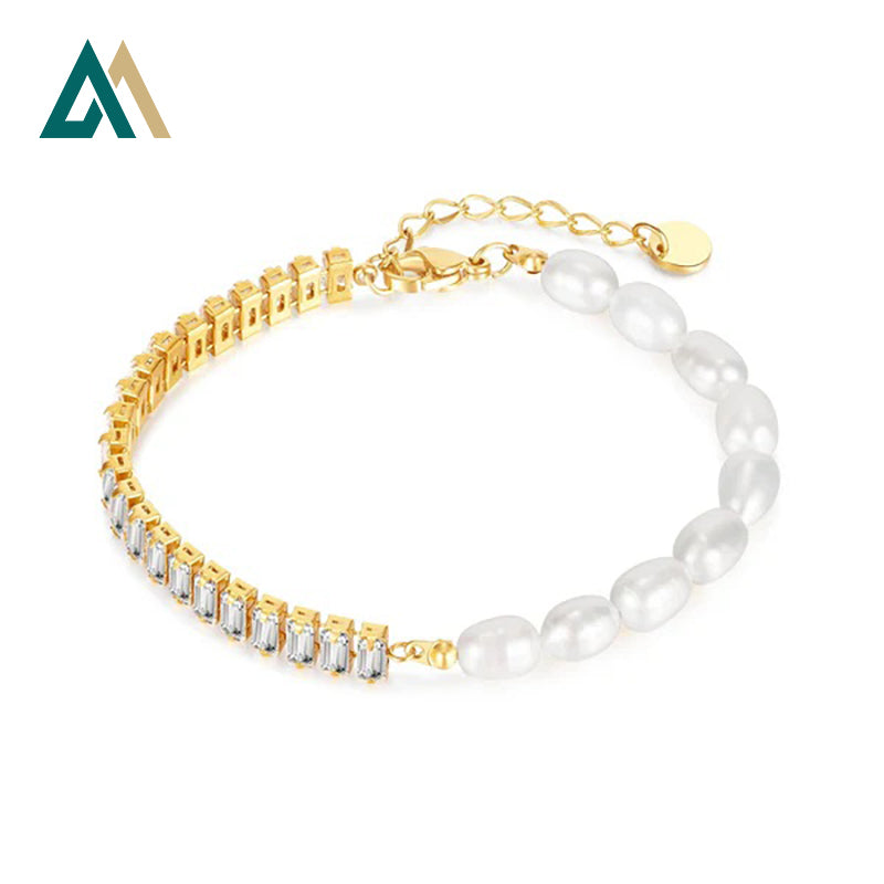 Bracciale di lusso con zirconi di perle
