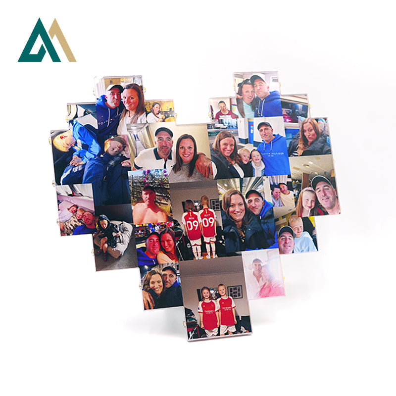 Custom Heart Shape Photo Collage Lamp