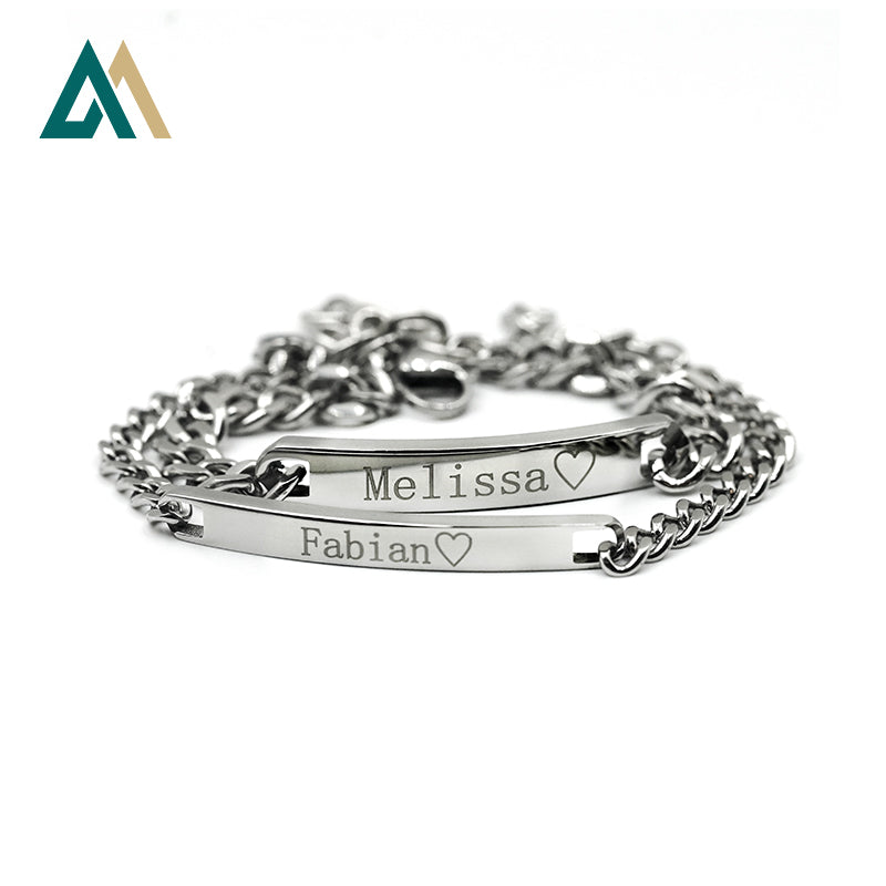 ID Partner Bracelets With Custom Engraving