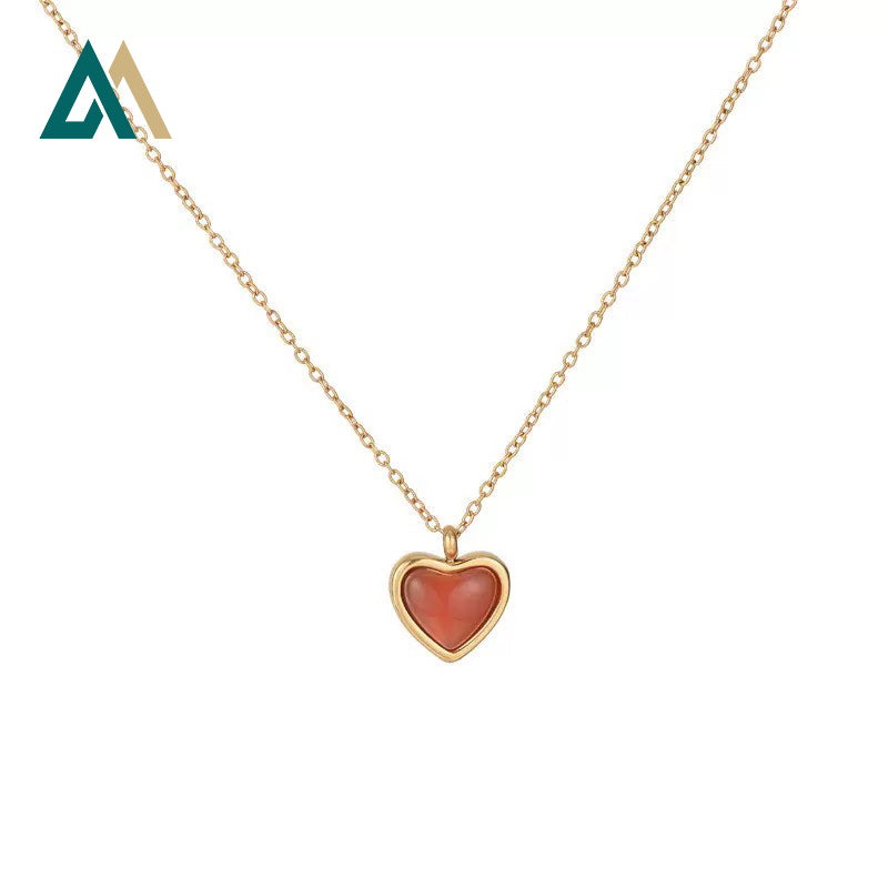 Behead Male Red Agate Clavicle Chain