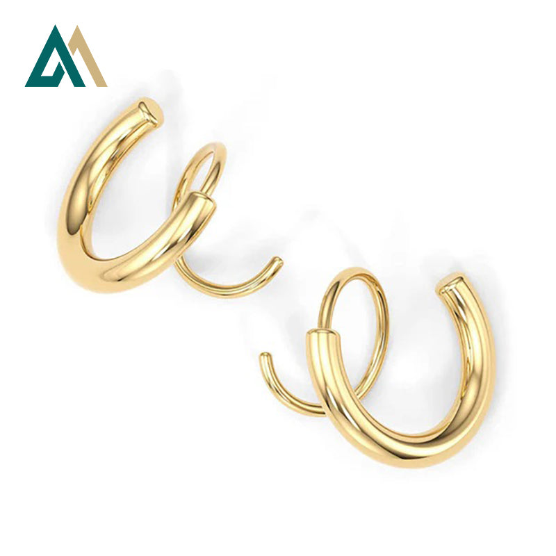 Spiral Double Loop Twisted Earrings