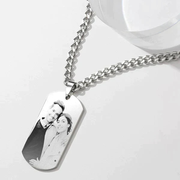 Custom Engraved Necklace - "Badge Of Love"