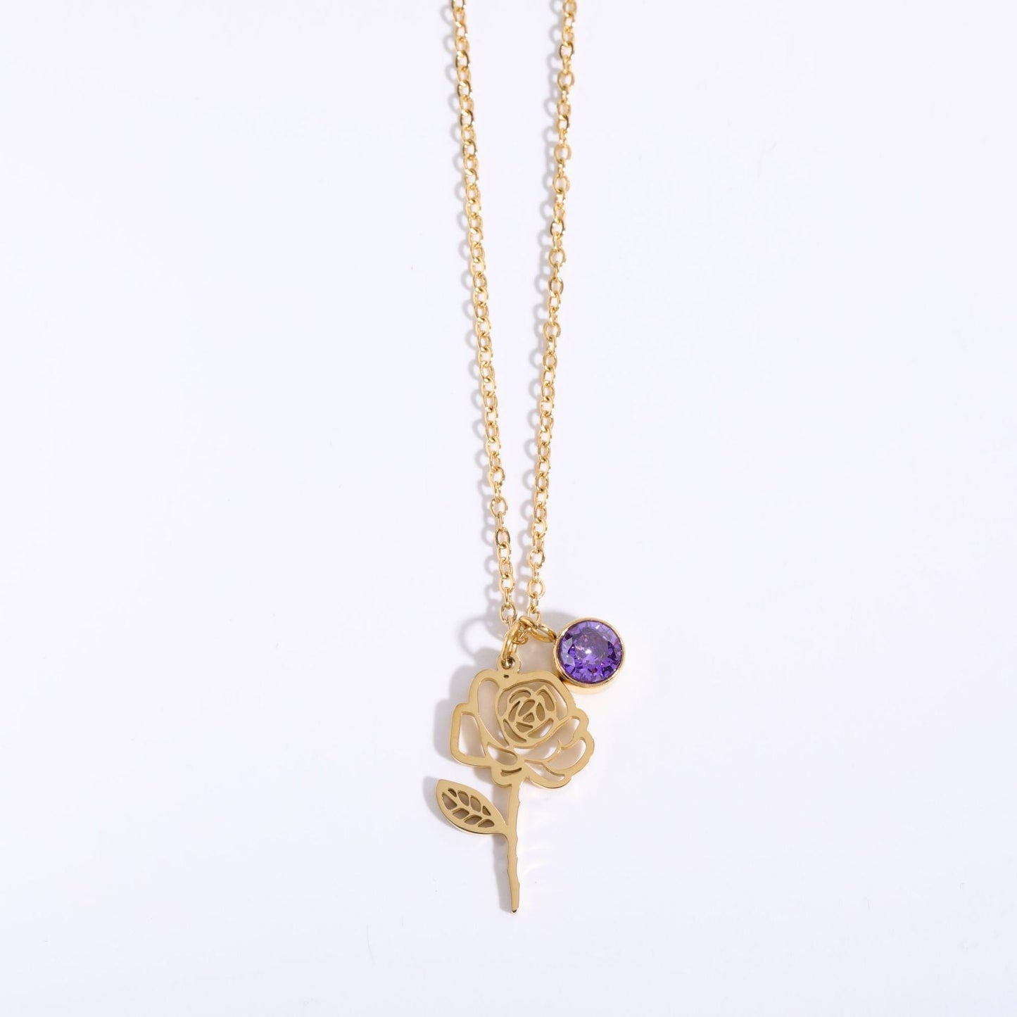 Bracciale con pendente in zircone fiore di luna