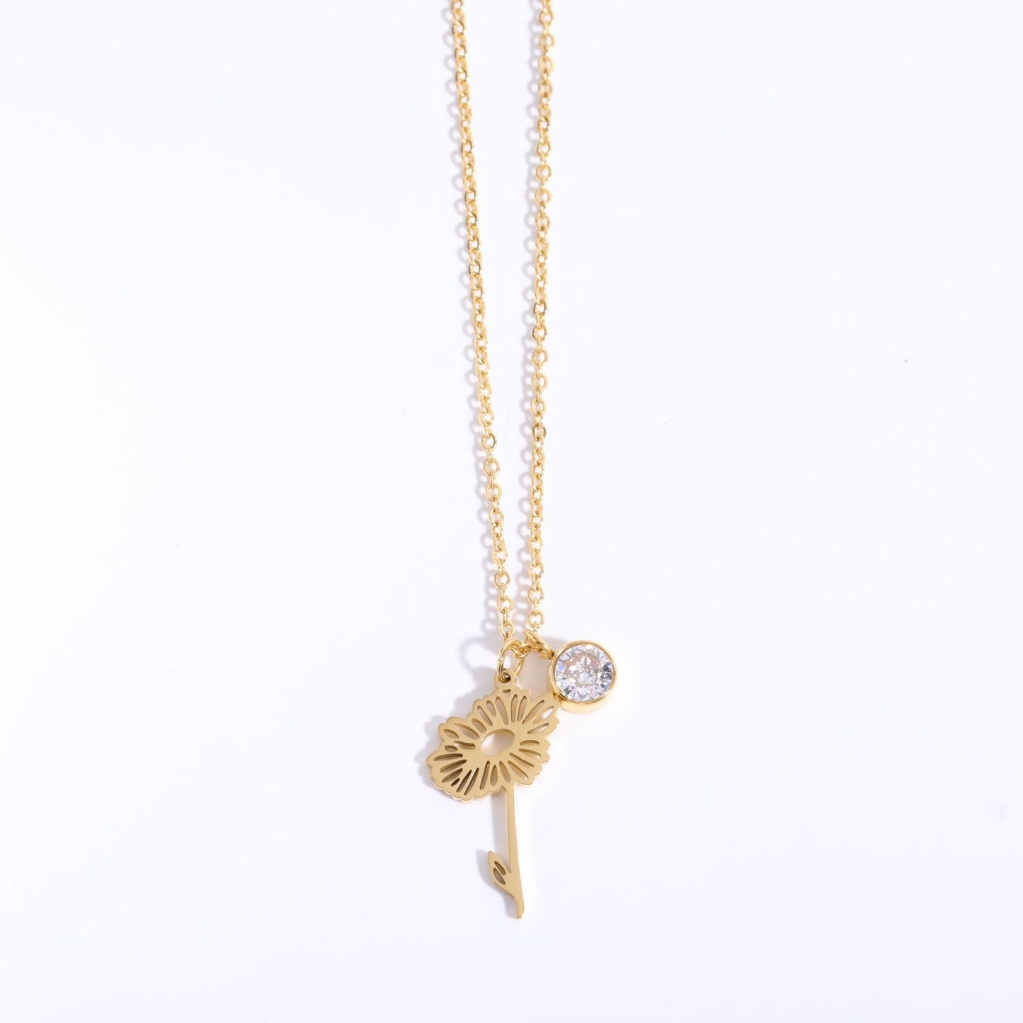 Bracciale con pendente in zircone fiore di luna