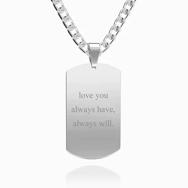 AUROLARA's Custom Engraved Necklace - "Badge Of Love"