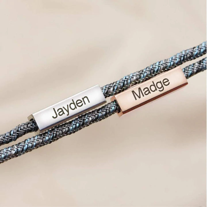 Custom Couple Status Magnetic Bracelet