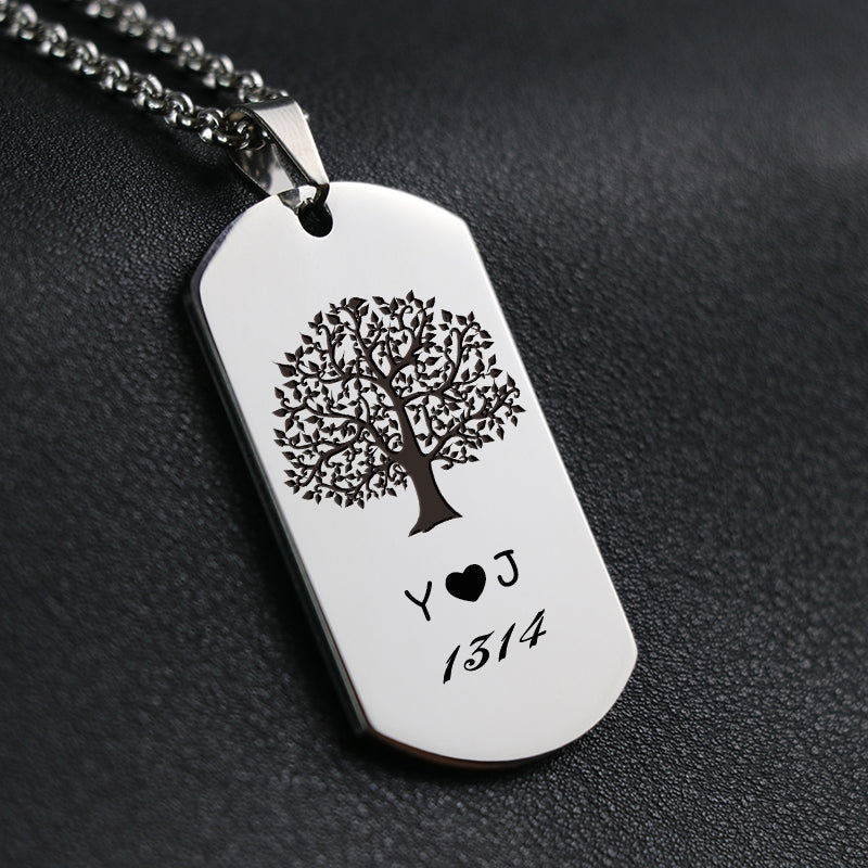 AUROLARA's Custom Engraved Necklace - "Badge Of Love"